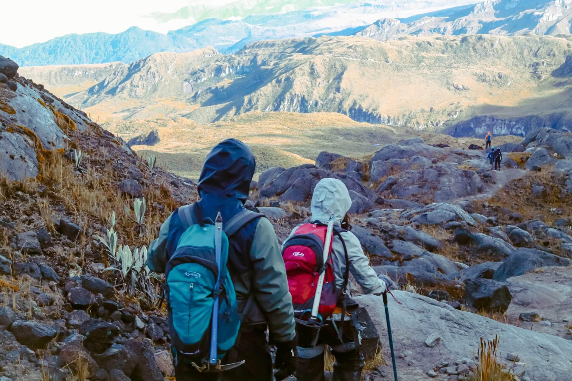 a man and a woman hiking