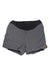 Men's 7-inch trail shorts, dark gray with side pockets and orange Rab logo details