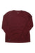 The Saucony Women's Stopwatch LS Top is a maroon long sleeve running shirt with a crew neck, made from recycled polyester and breathable mesh panels, shown laid flat on a white background.