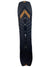 The Arbor Youth Satori Camber Snowboard is black with grey and brown geometric patterns, a large chevron near the top, a snowflake at the center, and binding holes—ideal for all-mountain youth riders.