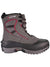 Women's Baffin lace-up winter boot, dark grey with red lacing and chunky tread sole.