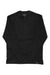 The Filson Mens Waffle Knit Henley is a black long-sleeve thermal shirt with waffle-knit fabric, a round neckline, two collar buttons, and a small bottom-hem label, shown laid flat on a white background.