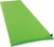 Light green inflatable sleeping pad with ribbed surface and corner seam