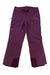 A pair of Black Diamond Womens Recon Stretch Insulated Pants in maroon, featuring front zipper pockets, a built-in adjustable belt, and reinforced cuffs, laid flat on a white background.