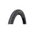 Mountain bike tire with aggressive knobby tread, black casing