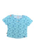 Women’s short-sleeve T-shirt, light blue abstract geometric print, crew neck