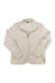 A light beige Free Fly Womens Gridback Fleece Jacket with a stand collar, long sleeves, subtle textured pattern, and two side pockets, displayed flat on a white background for a stylish and comfortable look.