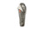 The Nemo Soul 15/25 Sleeping Bag is a gray, mummy-shaped ultralight bag with a partially open hood, orange zipper, recycled synthetic insulation, and light inner lining. Its padded design is perfect for cold-weather camping.