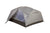 The Nemo Aurora 3P Tent & Footprint, shown in gray with a dome shape and open front entrance, reveals a mesh inner layer and spacious interior for three. Includes rainfly and is displayed on a white background.