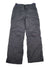 Men's Snow Gun Pants in black, featuring waterproof fabric, front and cargo side pockets, adjustable waist, synthetic insulation, and a zippered fly, shown laid flat on a white background.