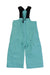 Obermeyer Boys Volt Pant in light blue, featuring waterproof fabric, adjustable black suspenders, large pockets, and reinforced knees, shown flat on a white background.