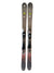 A pair of Rossignol Women's Rallybird 90 W Skis with Xpress 10 GripWalk Bindings '24, shown from above in gray and black with price stickers near the rounded, upturned tips designed for all-mountain performance.