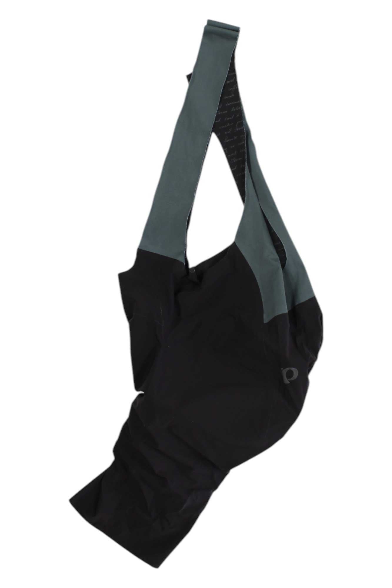 Men's cycling bib shorts with black bib and charcoal gray straps