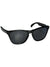 A pair of Oakley Frogskins Sunglasses with black plastic frames and dark Plutonite lenses is displayed against a white background.
