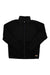 The Fjallraven Mens Vardag Pile Jacket, shown laid flat on a white background, is a black zip-up fleece made from recycled polyester with long sleeves, a high collar, and a small rectangular tag near the hem.
