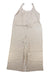 The Toad & Co Womens Taj Hemp Strappy Jumpsuit is a sleeveless, wide-leg hemp jumpsuit with thin pastel vertical stripes, a round neckline, and an adjustable waist tie belt, shown laid flat on a white background.