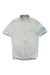 The Rapha Mens Super Lightweight Jersey is a light gray short-sleeve cycling jersey featuring a full front zipper, small Rapha logo on the left chest, and a light blue band around the left sleeve.