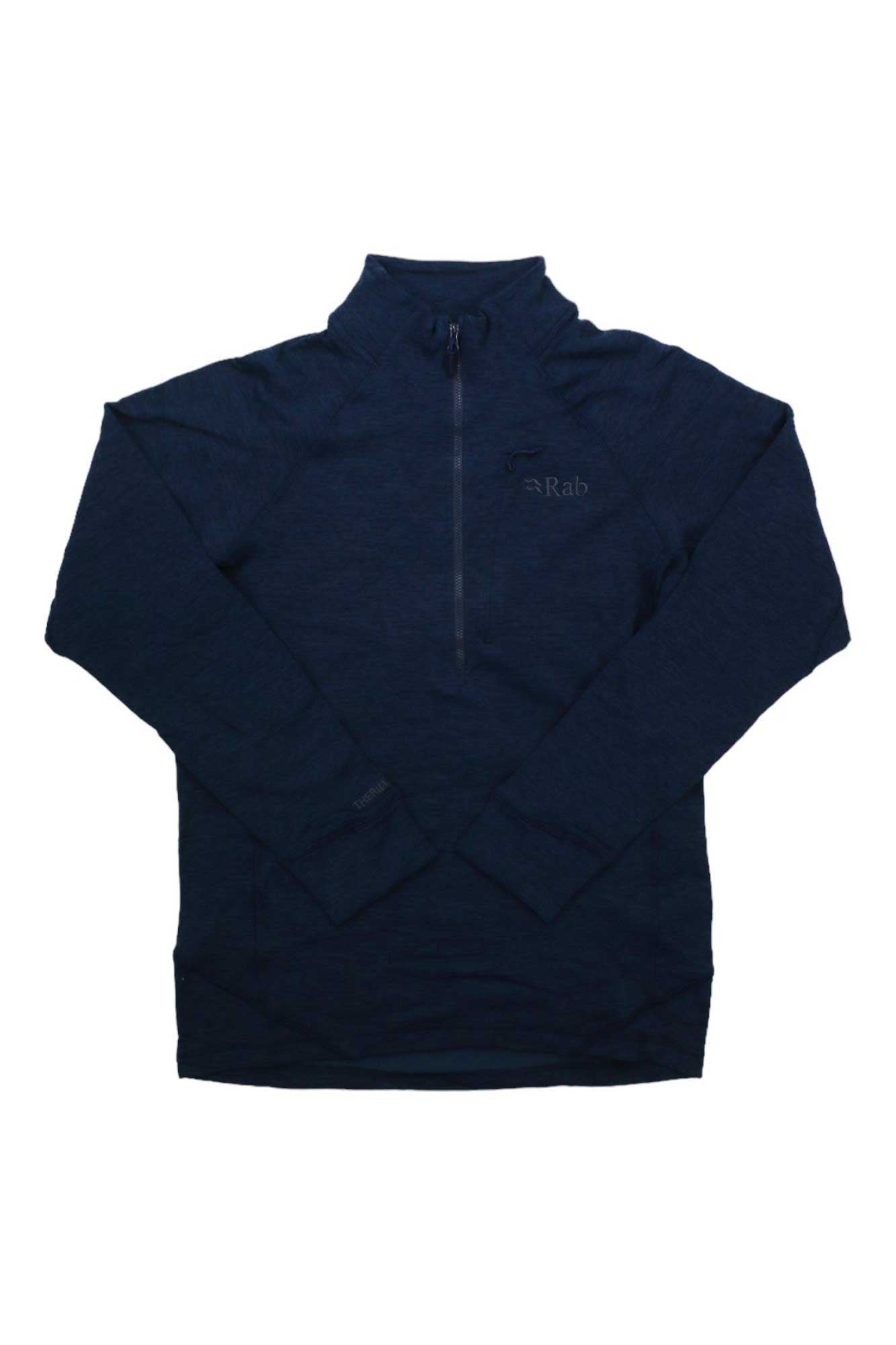 Men's Nexus pull-on top in deep ink, half-zip with high neck and long sleeves