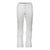 The Obermeyer Womens Warrior Pant in white features a button and zip closure, zippered pockets, and a slight flare at the hem—combining versatile outdoor performance with sleek style, shown against a plain white background.