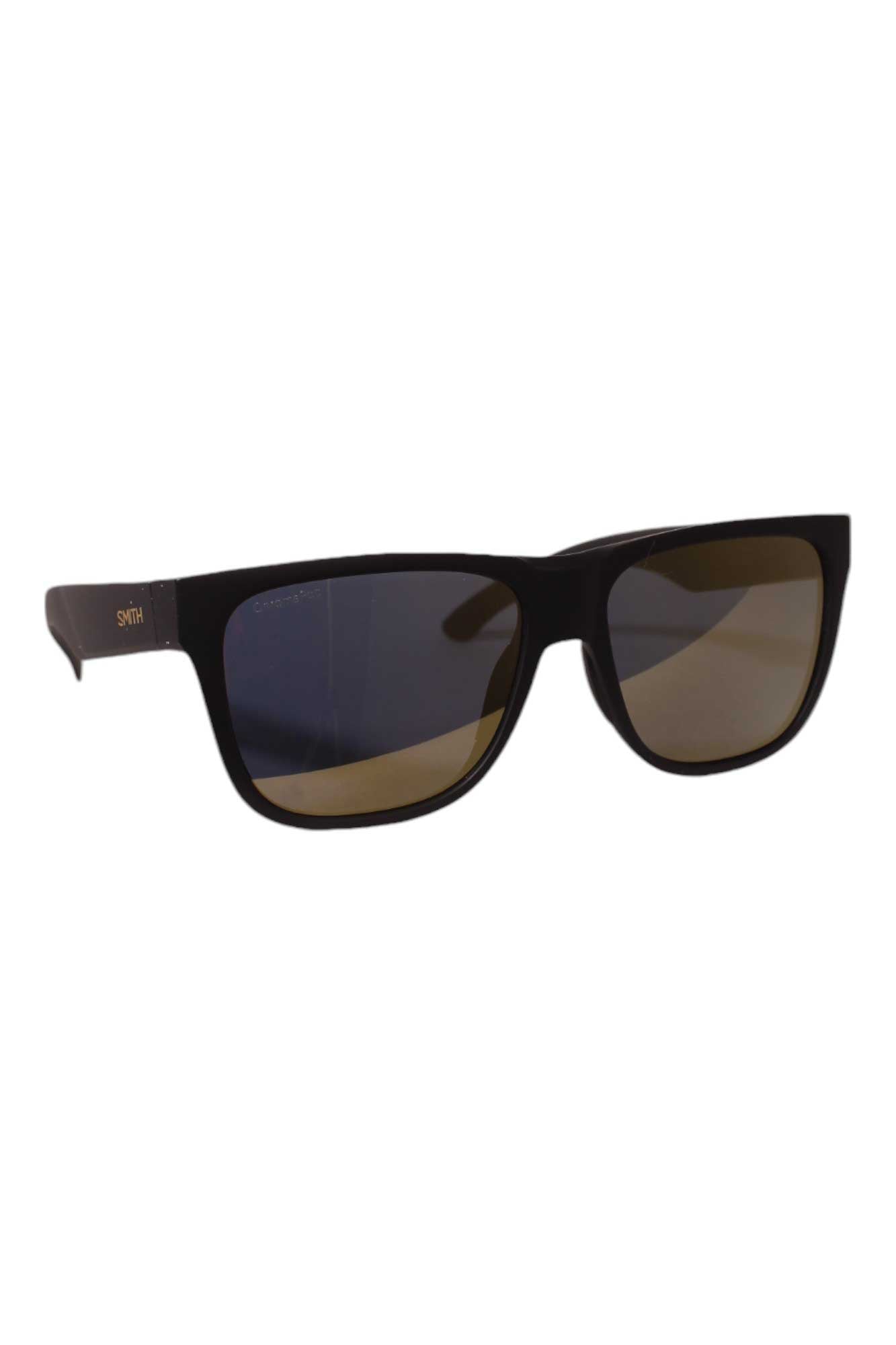 Polarized sunglasses with dark frame and brown-tinted lenses