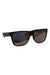 Polarized sunglasses with dark frame and brown-tinted lenses
