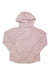 Women’s pullover hoodie in blush pink, adjustable hood with kangaroo pocket