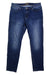 Men's slim-fit performance denim jeans in medium blue, button fly, 5-pocket.