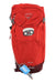 A red Osprey Mens Siskin 8 Bike Hydration Pack with a combination lock on the front pocket and a blue “Inspected” tag on the zipper, ready for delivery to US addresses.