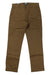 Men's relaxed-fit brown pants with zip fly and button closure
