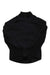 A Mens Core Winter Jacket in plain black is laid flat on a white background, with the sleeves slightly crossed at the wrists.