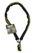 A black OnGuard Beast Chain - X2 PadLock bike lock with yellow lettering, featuring a hardened steel chain, an attached key lock, and a product tag displaying information hanging from the lock.