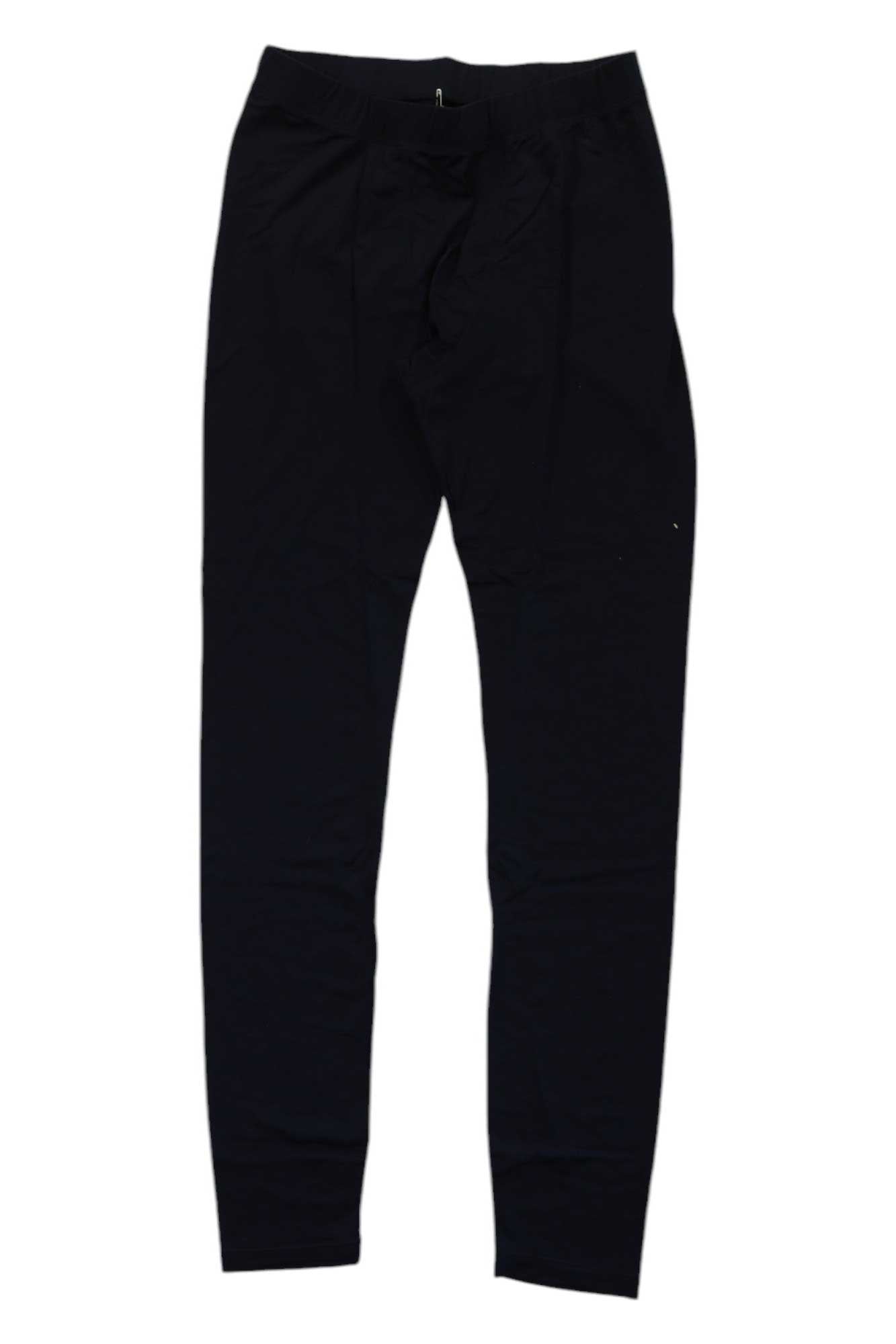 The Houdini Mens Desoli Light Tight is a pair of plain black, slim-fit, lightweight outdoor tights with an elastic waistband, shown laid flat on a white background.