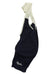 Navy cycling bib shorts with cream bib straps and white side trim