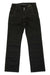 A pair of black Dovetail Womens Day Construct Pants with utility pockets, contrast stitching, and reinforced knees, laid flat on a white background. DOGTAIL WORKWEAR is printed on the waistband.