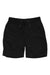Women's jammer 9-inch shorts, dark black tie-front with side button details