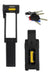 Keyed lock mechanism with two keys and mounting bracket, black with yellow label