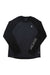 Women’s merino wind jersey, black crew-neck top with contrast dark gray panels