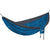 DoubleNest hammock, blue map-style print with dark edge and hanging end straps