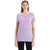 A woman stands facing forward in an Icebreaker Womens Tech Lite II SS Tee (lavender) and black pants, against a plain white background.
