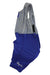 Rapha Classic Bib Shorts with a grey upper and blue lower section, white stitching, and Rapha logo on the left leg—crafted for premium cycling performance.