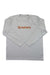 The Simms Mens Tech Tee is a lightweight, breathable, moisture-wicking shirt in light gray with bold orange SIMMS lettering across the chest, shown laid flat on a white background.