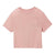Women's cropped merino T-shirt, copper pink, chest pocket