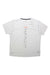 The Adidas Mens Agravic Tee is a plain white short-sleeve shirt made from recycled polyester, with a small orange Terrex logo and a large vertical gray graphic—perfect for trail running.