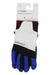 A pair of Spyder Womens Speed Fleece Gloves in size large, featuring white, black, and blue panels with the Spyder logo on the back of one glove.