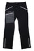 The Ortovox Men's Cevedale Pant is a black all-mountain ski pant with white zippers, a gray left thigh patch pocket, a small waist belt, and the Ortovox logo—ideal merino wool pants for skiing adventures.