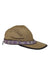 Synthetic strapback cap hat, tan with purple patterned edge and adjustable back