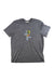 Heather gray merino T-shirt, crew neck, short sleeves, front character graphic