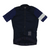 Women’s short-sleeve cycling training jersey, full-zip, navy blue with white sleeve panels