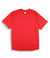 The North Face Men's Flashdry Short Sleeve Shirt, in solid red with a crew neckline and no visible logos or patterns, is laid flat on a white background. It draws inspiration from moisture-wicking designs like The North Face Vapor Wick.