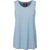 Sherpa Women's Asha Tank in Small Tilicho Blue, shown on a white background. Features a round neckline, visible collar label, and soft heathered Drirelease fabric for casual, loose fit and moisture-wicking comfort.